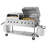 60 in. 8-Burner Commercial Outdoor Propane Gas Grill With 30 in. Roll Dome Cover and 30 in. Pizza Oven in Stainless-Steel, ETL Listed (CGKIT6-D30P30)